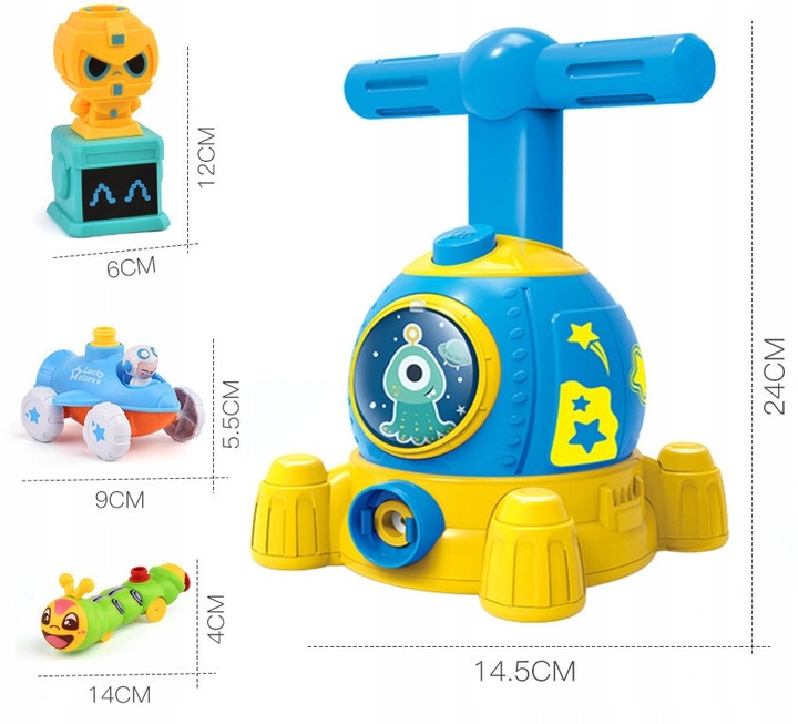 Samochód WYRZUTNIA BALONÓW XXL DUŻY ZESTAW Rakieta AUTKA AERODYNAMICZNE