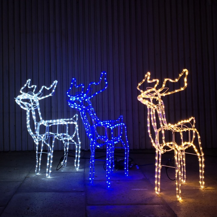 Renifer LED Świąteczny Świecący Figurka Na Zewnątrz XL 85 Duży Niebieski