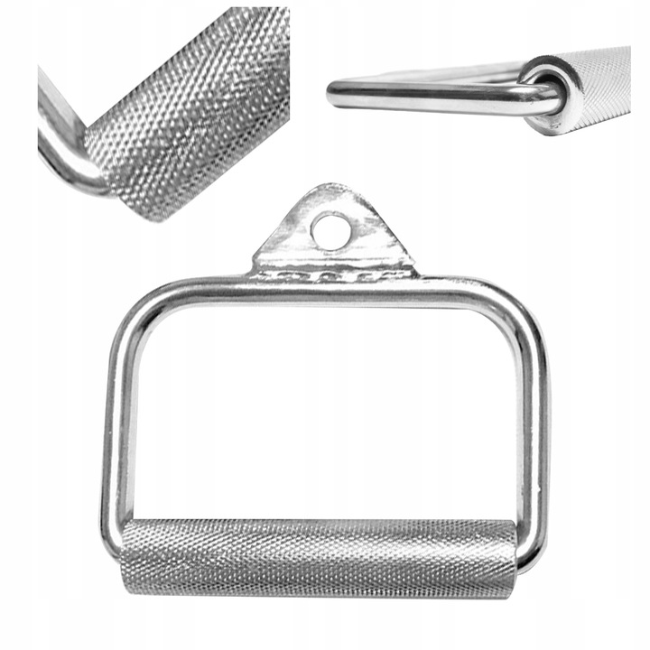 Uchwyt DO WYCIĄGU ćwiczeń atlasu pojedynczy OBROTOWY Stalowy Ryflowany STAL