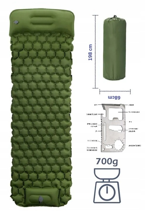 MATA KARIMATA 3D MATERAC SAMOPOMPUJĄCY POMPKA PODUSZKA + GRATIS 198x60x8cm