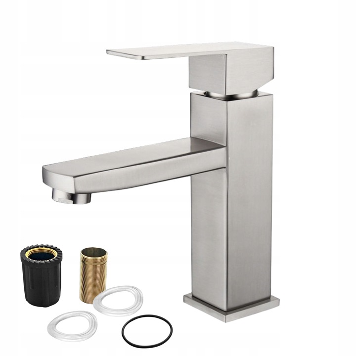 BATERIA ŁAZIENKOWA STOJĄCA UMYWALKOWA KRAN DO UMYWALKI ZLEWU CHROMOWA NISKA