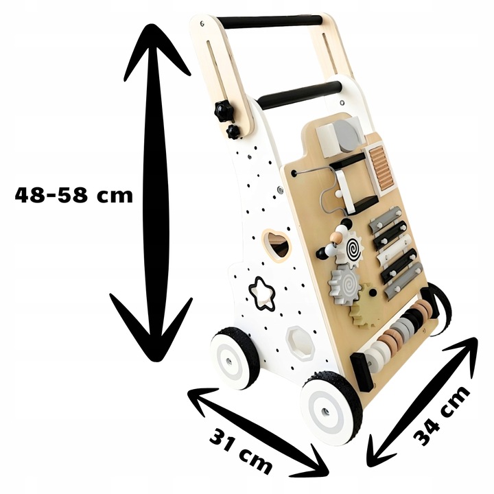 CHODZIK DLA DZIECKA PCHACZ DREWNIANY JEŹDZIK TABLICA MANIPULACYJNA PREZENT