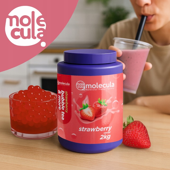Molecula - KULKI do BUBBLE TEA - 2kg - MOLEKULARNY KAWIOR - TRUSKAWKA