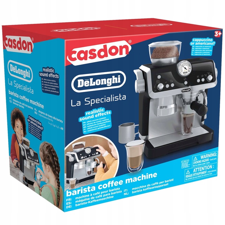 EKSPRES DO KAWY DELONGHI DLA DZIECI ZESTAW Z AKCESORIĄ CASDON 25 CM