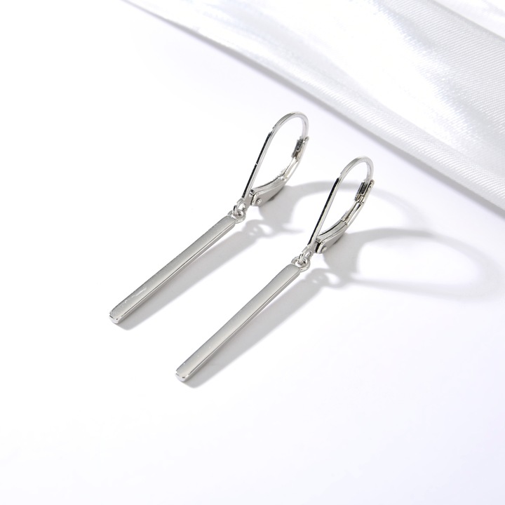 SREBRNE KOLCZYKI RODOWANE WISZĄCE ANGIELSKIE KOLCZYKI SREBRO PRÓBA 925