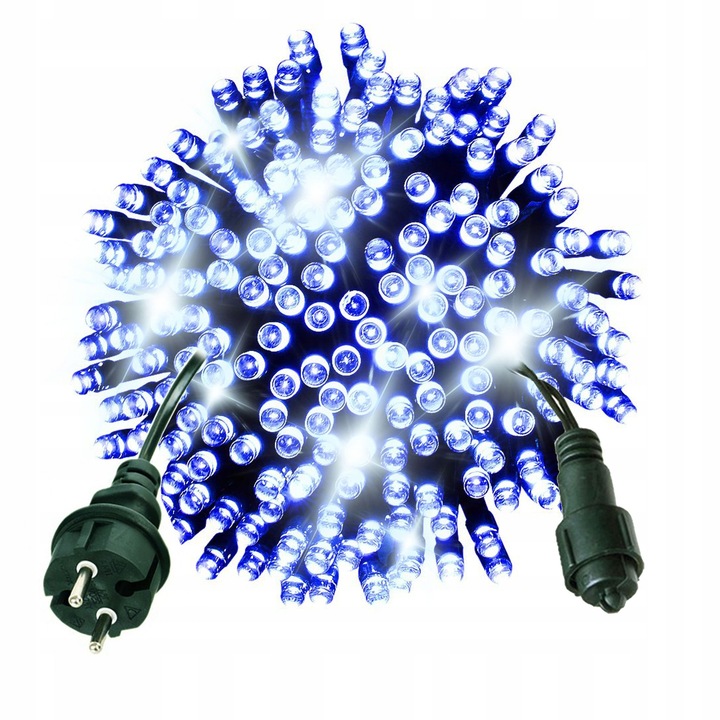 Lampki Choinkowe Flash 500 NIEBIESKIE + Biały Zimny FLASH