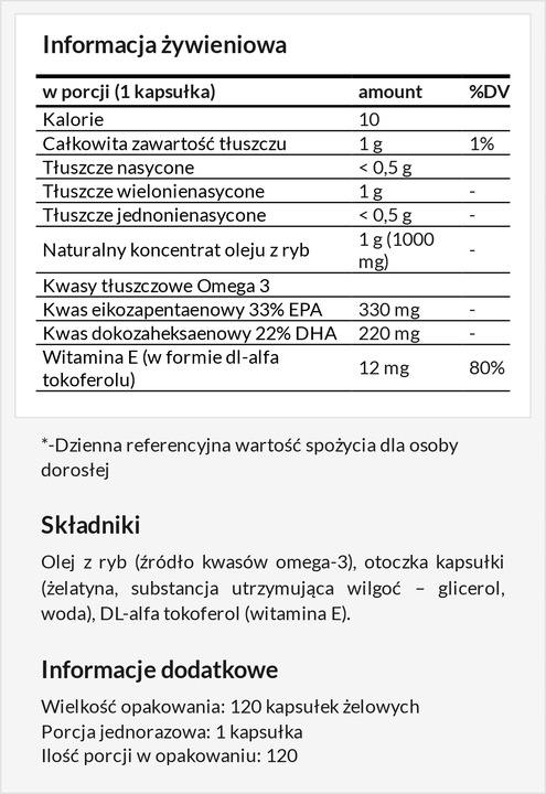 APOLLO'S HEGEMONY Fish Oil 1000mg 120 kaps.