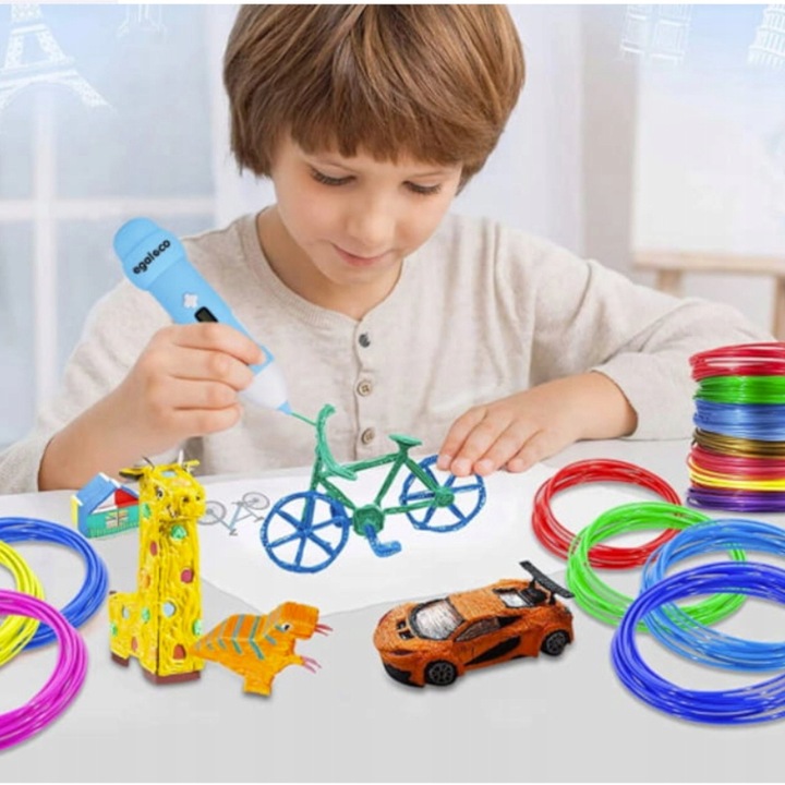 WKŁADY DO DŁUGOPISU 3D PEN MEGA ZESTAW DLA DZIECI PLA FILAMENTY 40x5m 200 m