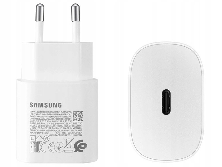 Oryginalna ładowarka Samsung S22 S23 S24 S21 A55 A54 A15 A14 M15 USB C 25W
