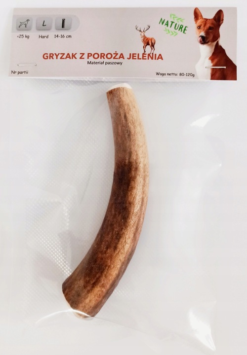 Gryzak NATURALNY poroże jelenia dla psa L HARD 15-17 cm