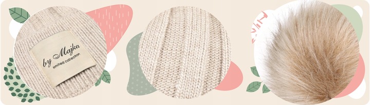 Majka Czapka Damska Z Pomponem Jesienna Zimowa