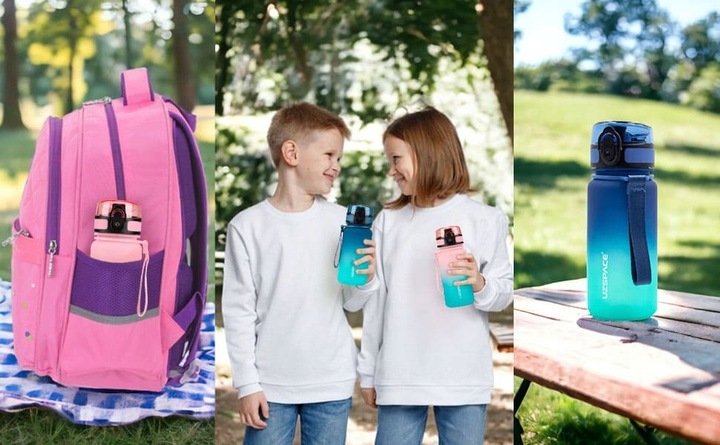 Bidon na wodę dla dziecka 350 ml Butelka do szkoły, przedszkola BPA Free