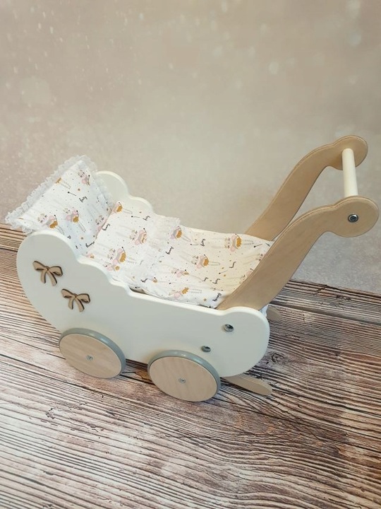 WÓZEK DLA DZIEWCZYNKI DLA LALEK Z POŚCIELĄ PCHACZ