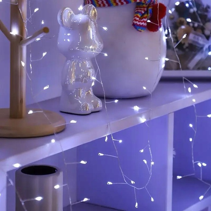 Girlanda LED 30m 1000 diod IP44 zimna biała 8 funkcji do wnętrz i zewnątrz