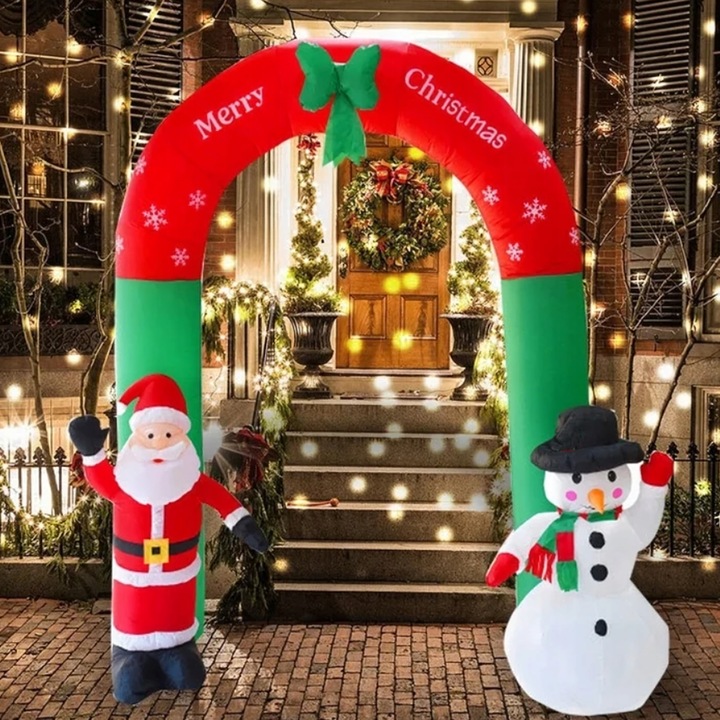 XXL BRAMKA 250x200cm BRAMA MIKOŁAJ BAŁWAN DMUCHANY LED AUTOMATYCZNA