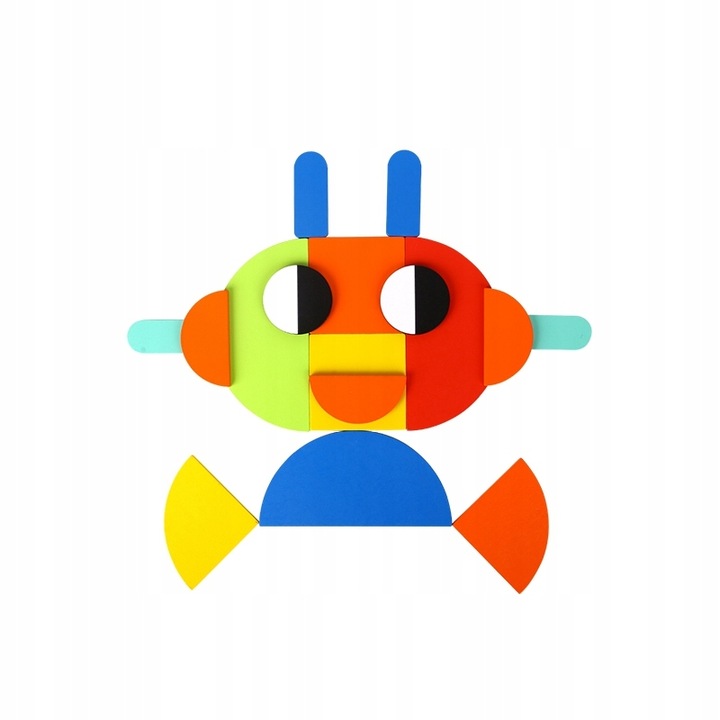 Drewniana Układanka Klocki GRA Karty Zadania EDU 40 Wzorów 50 Elementów