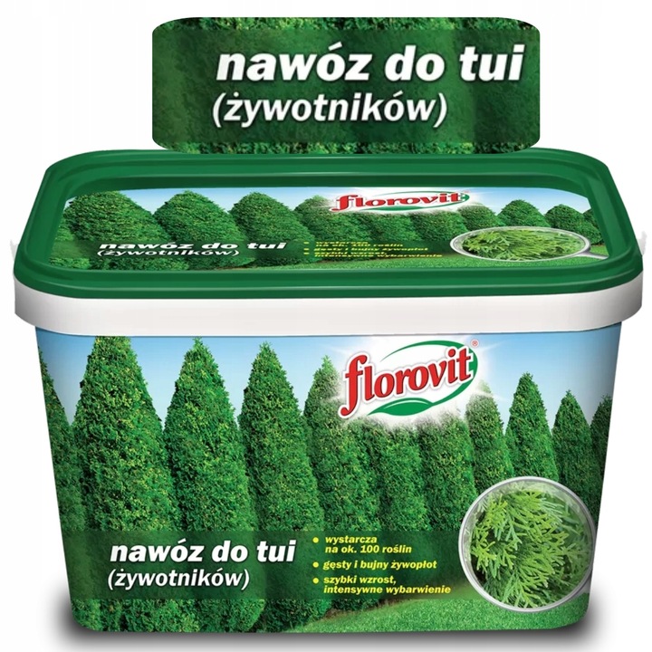 NAWÓZ DO TUI FLOROVIT 4kg POD TUJE TUJI ŻYWOTNIKÓW IGLAKÓW WYDAJNY