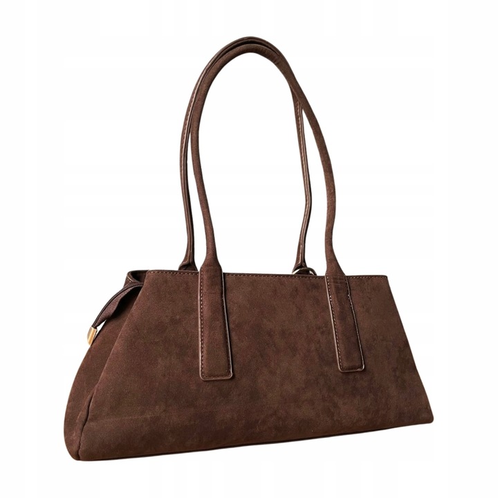 Flora&Co torebka shopper brązowy czekoladowa zamszowa torebka jamnik