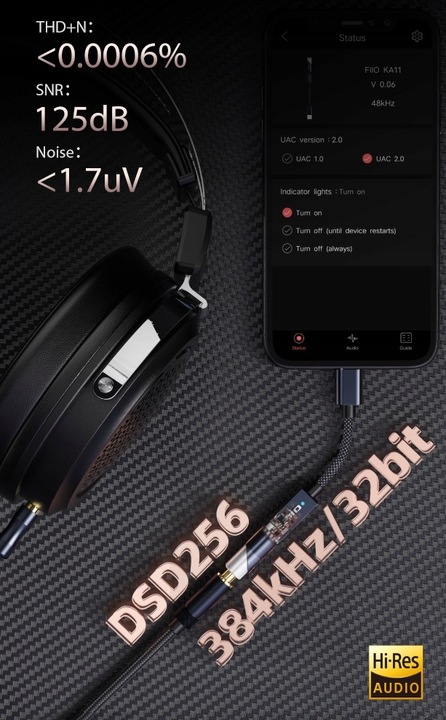 FiiO KA11 typ c silver FIIO MOBILNY DAC + WZMACNIACZ SŁUCHAWKOWY -