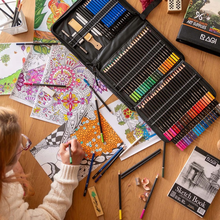 KREDKI OŁÓWKI ARTYSTYCZNE PROFESJONALNE ZESTAW 100