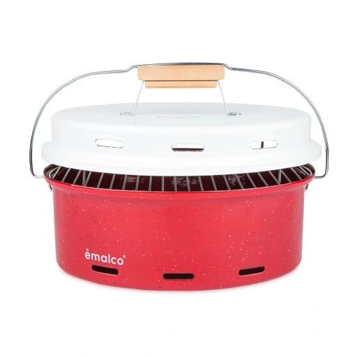 Grill emaliowany czerwony nakrap. Emalco |Barbeque