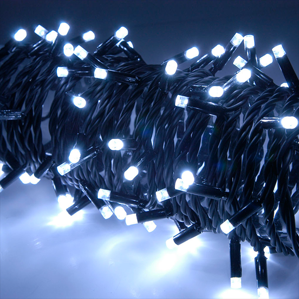 LAMPKI CHOINKOWE 1000 LED BIAŁE ZIMNE + FLASH ZEWNĘTRZNE IP44