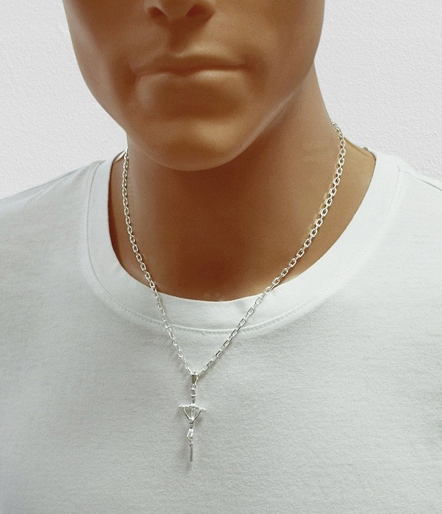 Srebrny Wisiorek Krzyżyk Papieski z Jezusem pr 925