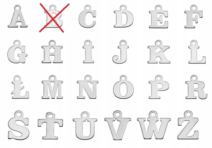 Naszyjnik srebrny z cyrkoniami KONICZYNKA LITERKA łańcuszek srebro 925