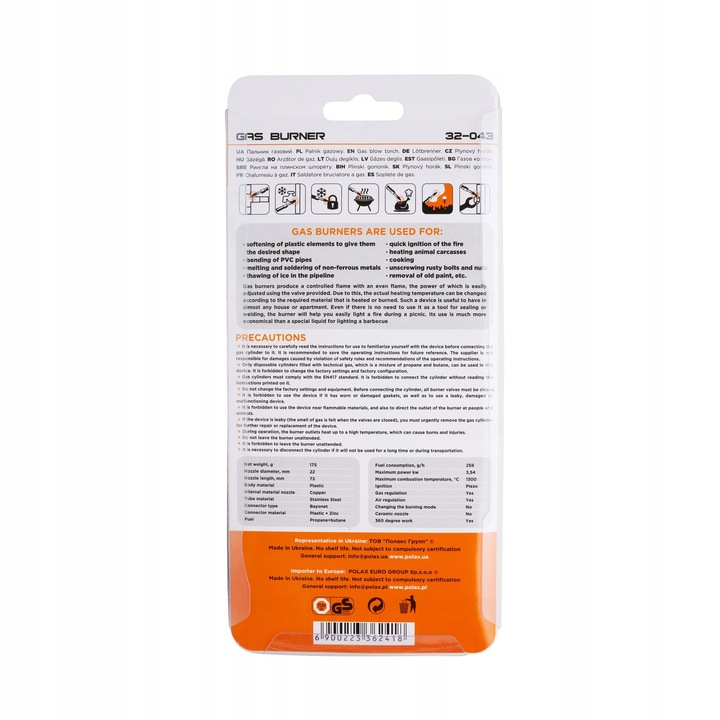 Palnik gazowy 3.54 kW 1300 °C Polax