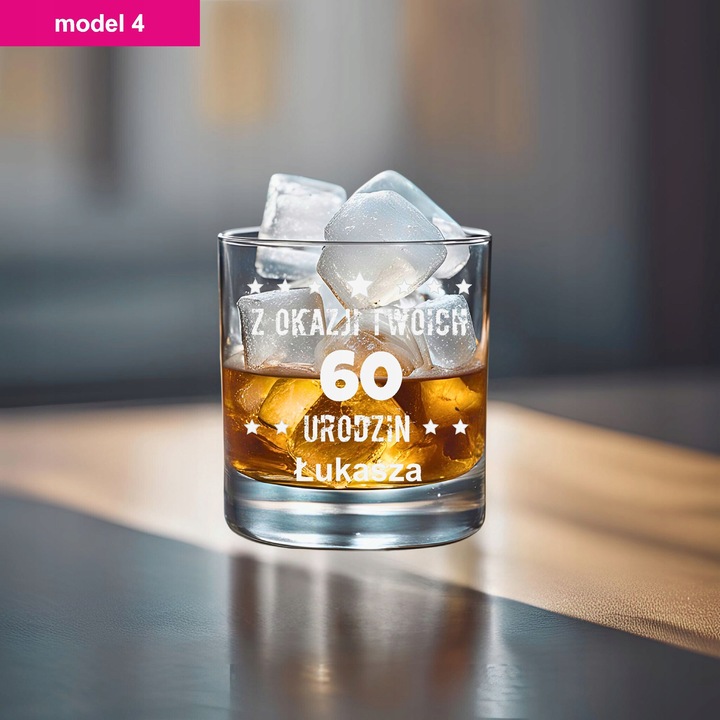 Prezent na 30 40 50 Urodziny Szklanki do Whisky z Personalizowanym Grawerem
