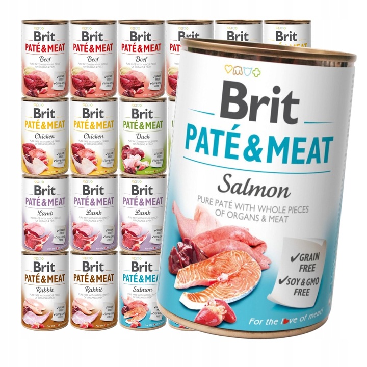 Brit Pate&Meat Mokra Karma Dla Psów Mix Smaków 24x400g