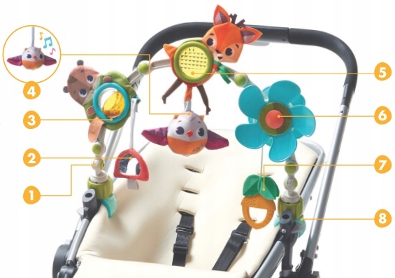 Łuk pałąk muzyczny z zabawkami do wózka Leśna Kraina TINY LOVE pozytywka 0+