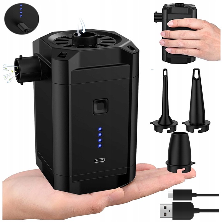 Elektryczna Pompka do Materaca Pontonu Basenu Akumulatorowa USB - typ C