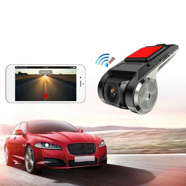 WIDEOREJESTRATOR KAMERA ANDROID FULL HD DVR ADAS + KARTA SD 64GB