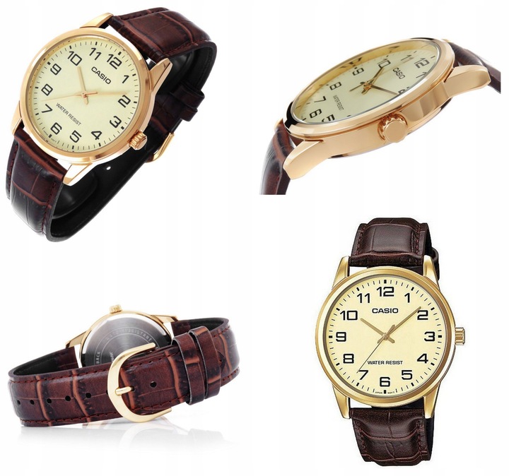 ZEGAREK MĘSKI CASIO APOLLO +BOX +GRAWER skórzany cyfry czarny klasyczny