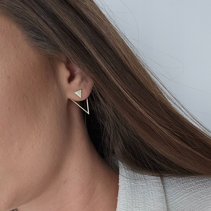 Złote kolczyki trójkąty - pr.585