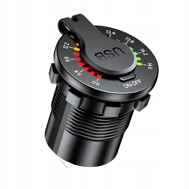 WOLTOMIERZ SAMOCHODOWY ŁADOWARKA USB QUICK CHARGE 3.0 USB USB-C 5V 3A