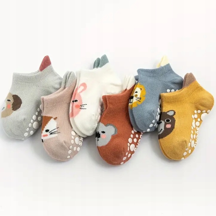 skarpetki niemowlęce w zwierzęta 6pak antypoślizgowe 1-3 lata