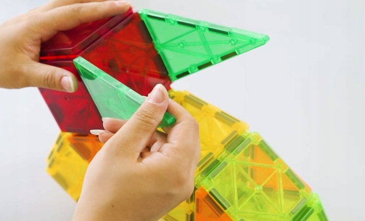 KLOCKI MAGNETYCZNE 3D konstrukcyjne DUŻE EL. Zestaw 45 el. Magnetic Tiles