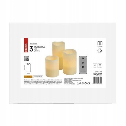 Świece woskowe świąteczne LED na baterie 9xAAA vintage timer 3 szt. pilot