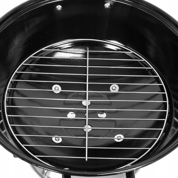 GRILL OGRODOWY WĘGLOWY RUSZT STALOWY OKRĄGŁY 41CM POKRYWA Z POKROWCEM LUND