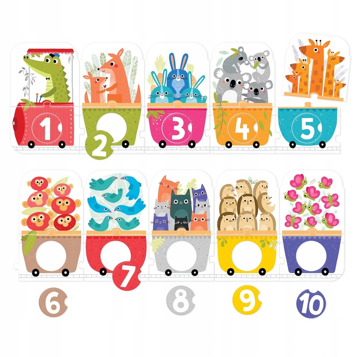 nauka liczenia Puzzle z dziurką CzuCzu Pociąg do liczenia 30 el.