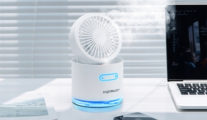 PRZENOŚNY MINI WENTYLATOR Z MGIEŁKĄ 10W 4W1