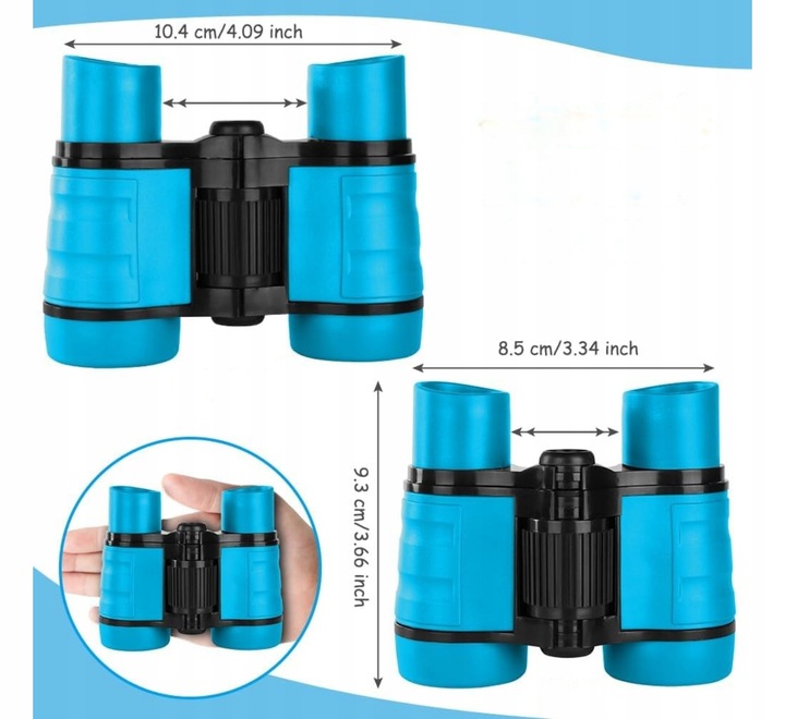 Lornetka dla dzieci 4x30 zabawka turystyczna do obserwacji niebieska