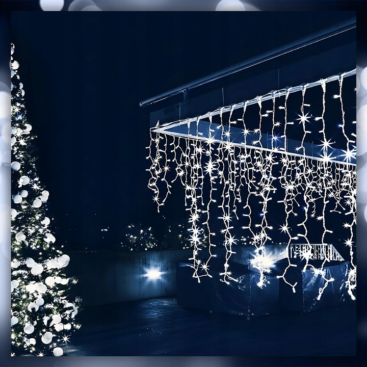SOPLE LAMPKI CHOINKOWE ZIMNE 300 LED 14,5 M GRUBY KABEL FLASH ZEWNĘTRZNE