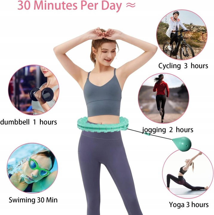 ODCHUDZAJĄCE KOŁO HULAHOP SKŁADANE MASAŻ Fioletowy