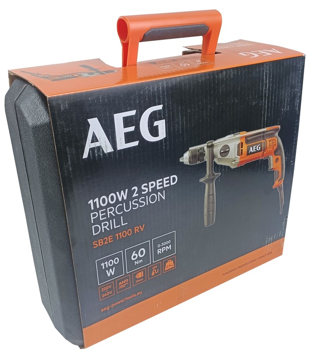 AEG SB2E 1100 RV wiertarka udarowa 2-biegowa 1100 W AVS Walizka