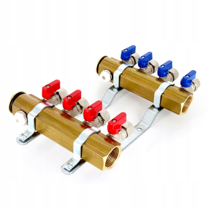 Rozdzielacz C.O. 4 obwodów zaworki PEX odpowietrzniki DO GRZEJNIKÓW
