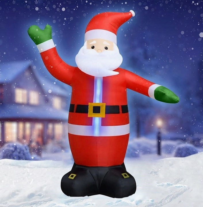 MIKOŁAJ DMUCHANY 240CM Z PALIKAMI PODŁOGOWYMI I LINAMI