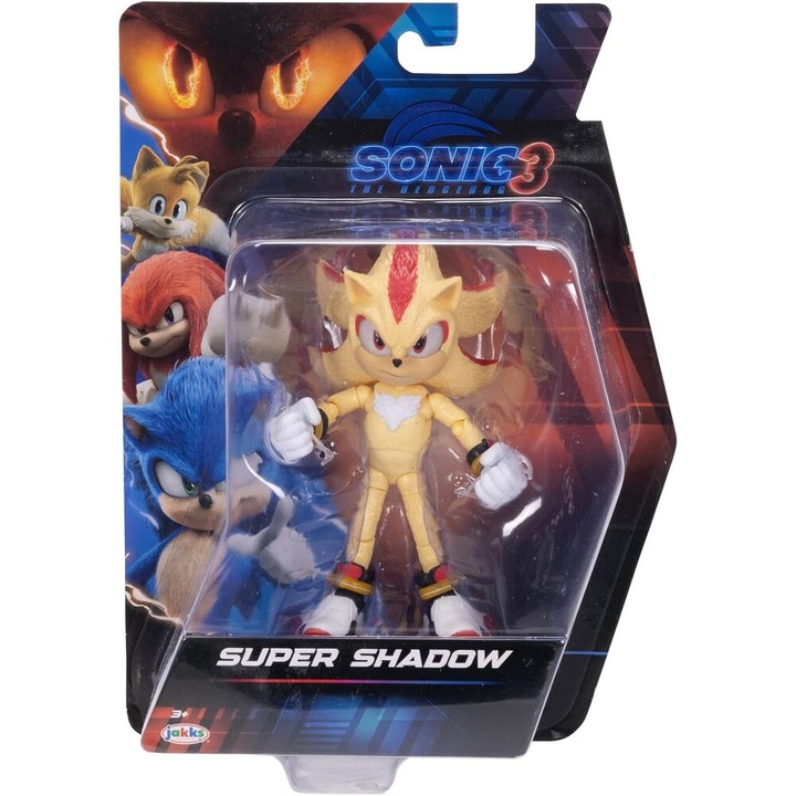 Sonic the hedgehog 3 Figurka Super Shadow 13cm Jakks Szybki jak błyskawica